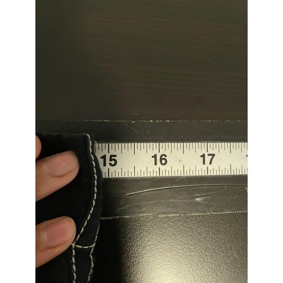 Jonathan Simkhai Pants Womens 12 Black Linen Blend Contrast Stitch Wide Leg - Picture 5 of 8